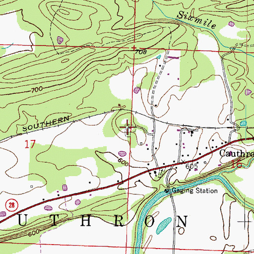 Topographic Map of Kirk Cemetery, AR