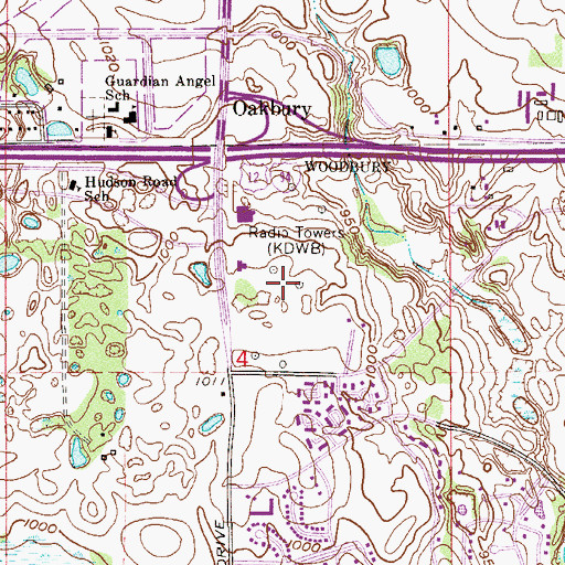 Topographic Map of KDWB-AM (Saint Paul), MN