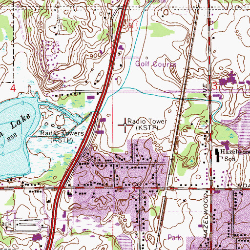 Topographic Map of KSTP-AM (Saint Paul), MN