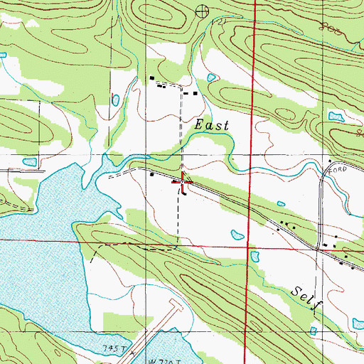 Topographic Map of Lone Elm, AR