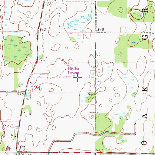 Topographic Map of KQQL-FM (Anoka), MN