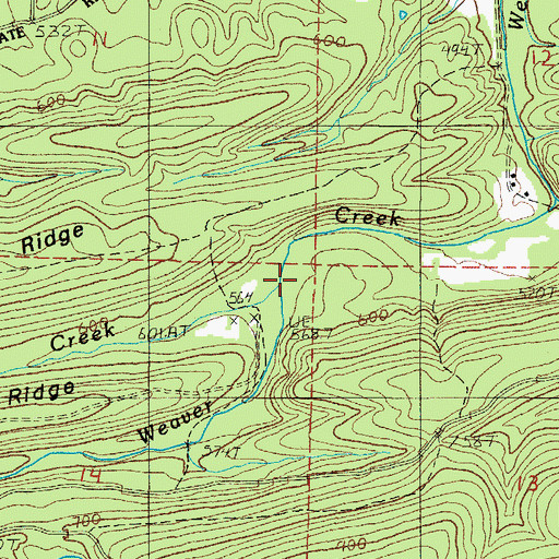 Topographic Map of Lone Hollow Creek, AR