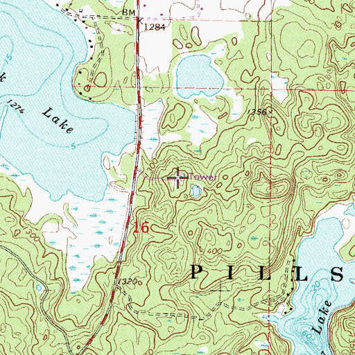 Topographic Map of KBPR-FM (Brainerd), MN