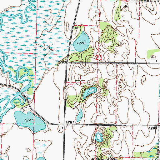 Topographic Map of KXDL-FM (Browerville), MN