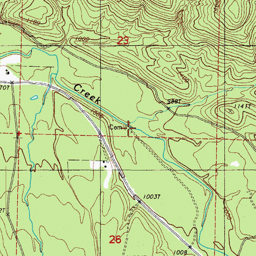 Topographic Map of Lyons Cemetery, AR