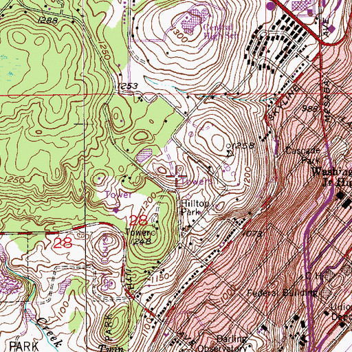Topographic Map of WSCD-FM (Duluth), MN