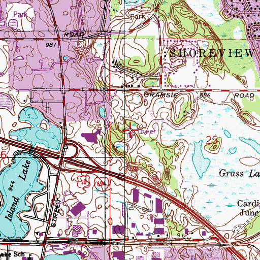Topographic Map of KQRS-FM (Golden Valley), MN