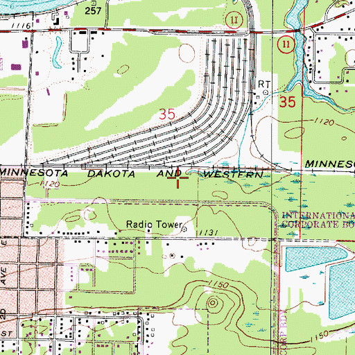 Topographic Map of KSDM-FM (International Falls), MN