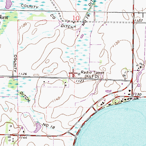 Topographic Map of KMXK-FM (Litchfield), MN