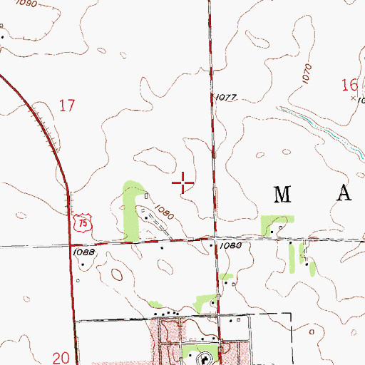 Topographic Map of KLQP-FM (Madison), MN