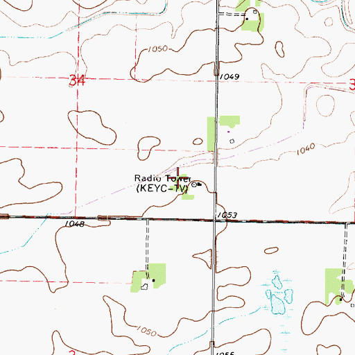 Topographic Map of KEEZ-FM (Mankato), MN