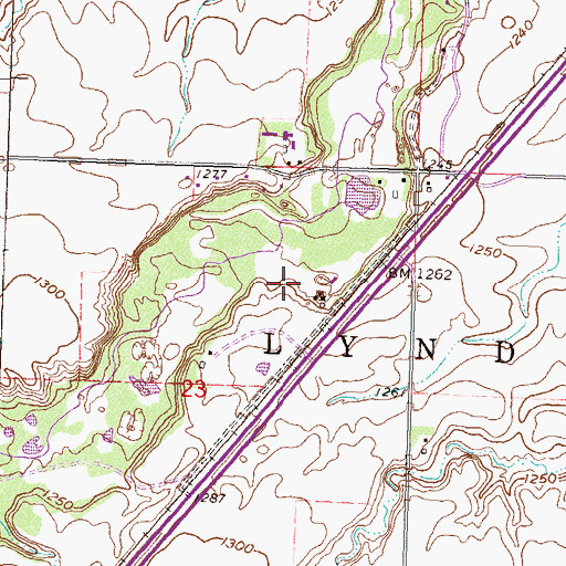 Topographic Map of KBJJ-FM (Marshall), MN