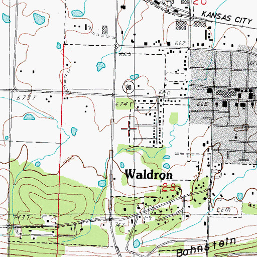 Topographic Map of Mercy Hospital Waldron, AR