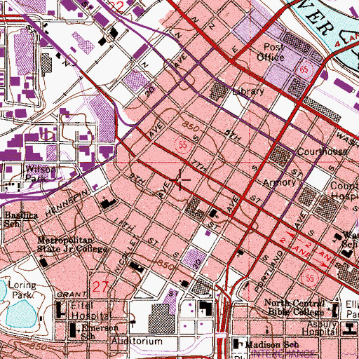 Topographic Map of WLOL-FM (Minneapolis), MN