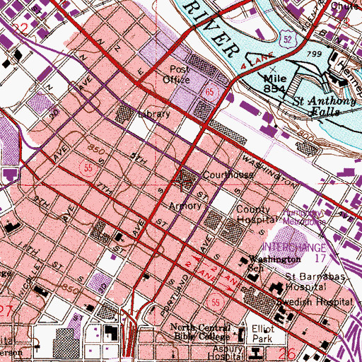 Topographic Map of KBEM-FM (Minneapolis), MN