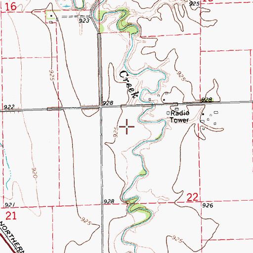 Topographic Map of KQWB-FM (Moorhead), MN