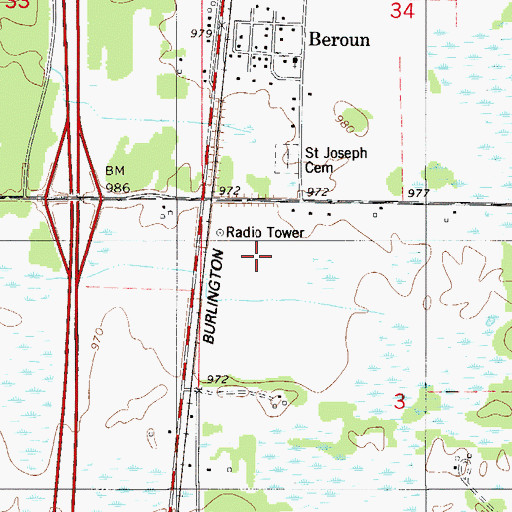 Topographic Map of WCMP-FM (Pine City), MN