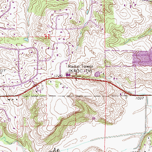 Topographic Map of KFSI-FM (Rochester), MN