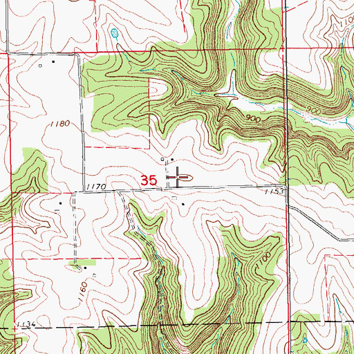 Topographic Map of KQYB-FM (Spring Grove), MN