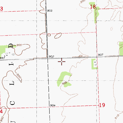 Topographic Map of KVVL-FM (Thief River Falls), MN