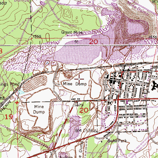 Topographic Map of WIRR-FM (Virginia-Hibbing), MN