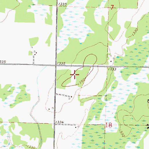 Topographic Map of KKWS-FM (Wadena), MN