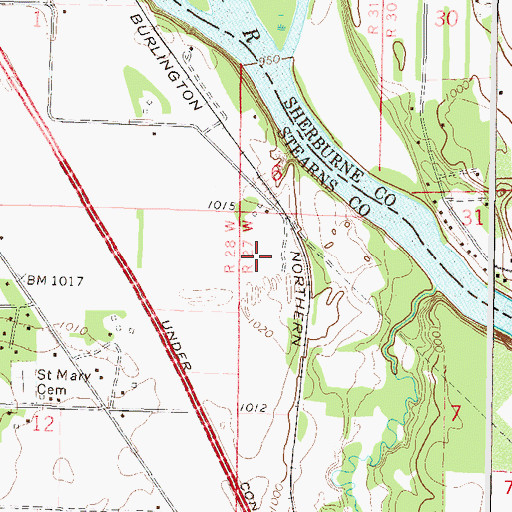 Topographic Map of KXSS-FM (Waite Park), MN