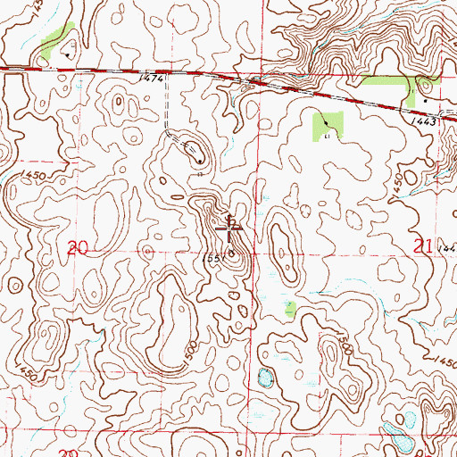 Topographic Map of KDOM-FM (Windom), MN