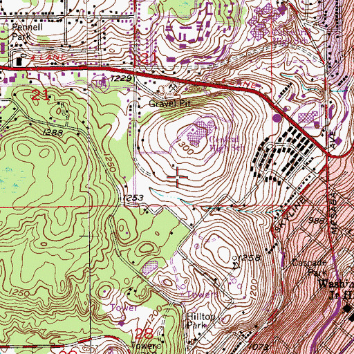 Topographic Map of KRBR-TV (Duluth), MN