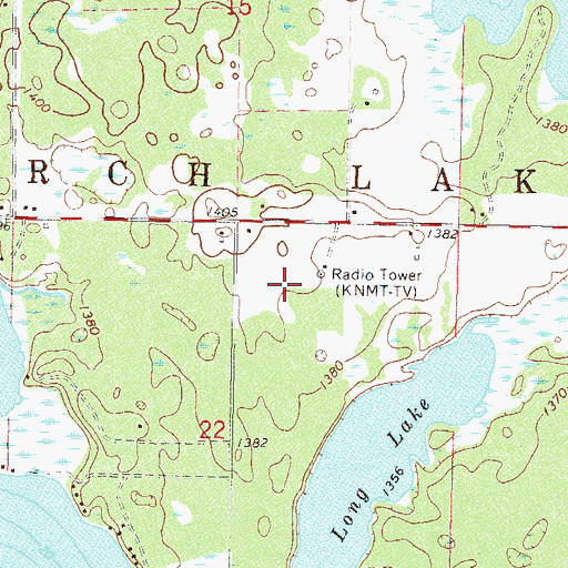 Topographic Map of KCCW-TV (Walker), MN