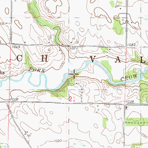 Topographic Map of Bear Creek, MN