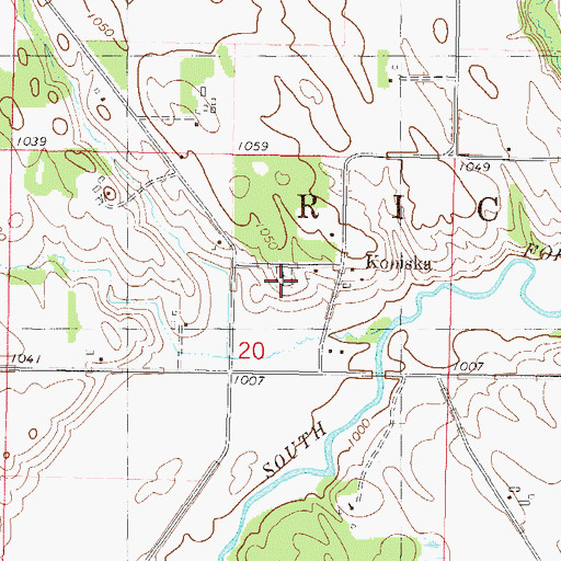 Topographic Map of Koniska Cemetery, MN
