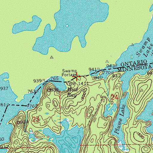 Topographic Map of Swamp Portage, MN