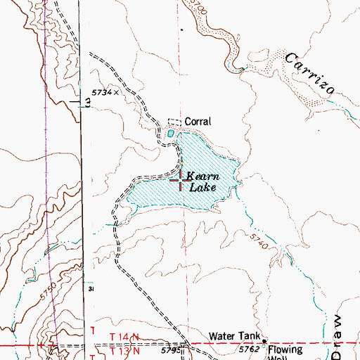 Topographic Map of Kearn Lake, AZ