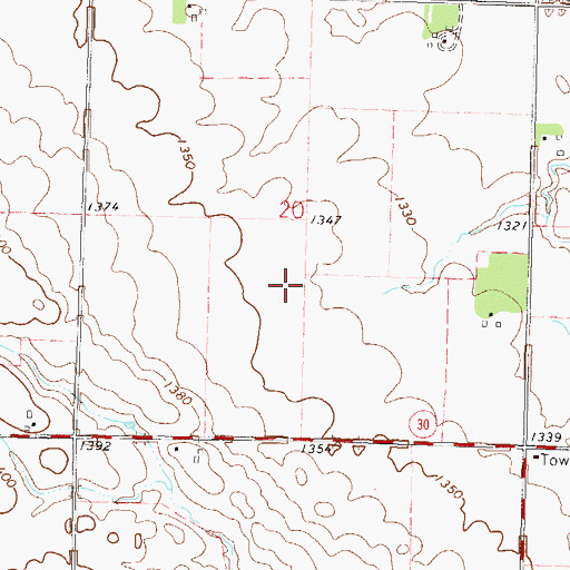 Topographic Map of KCHN-AM (Jeffers), MN