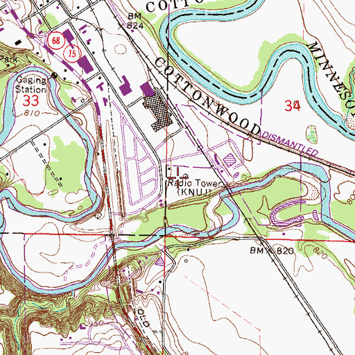 Topographic Map of KNUJ-AM (New Ulm), MN