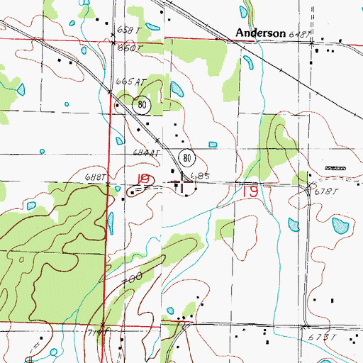 Topographic Map of Pleasant Hill, AR