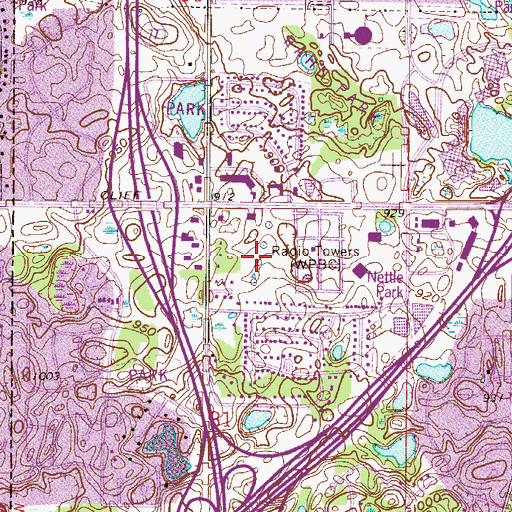 Topographic Map of KMZZ-AM (Richfield), MN