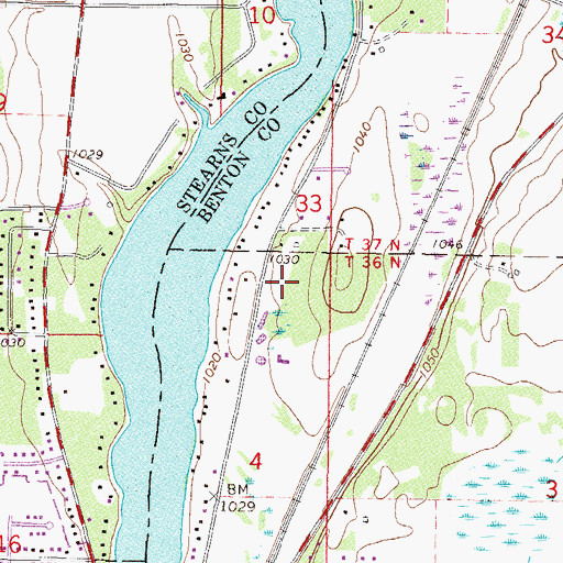 Topographic Map of KCUS-AM (Sartell), MN