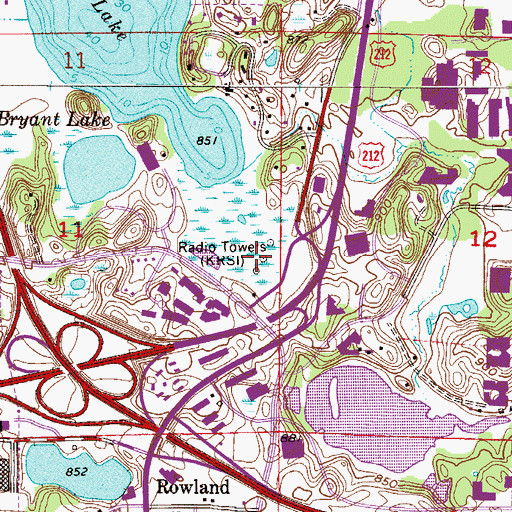 Topographic Map of KJJO-AM (Saint Louis Park), MN