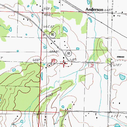 Topographic Map of Pleasant Hill Primitive Baptist Church, AR