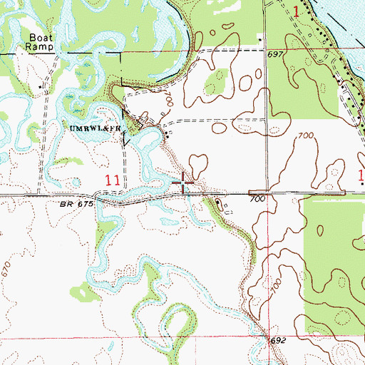 Topographic Map of KWMB-AM (Wabasha), MN