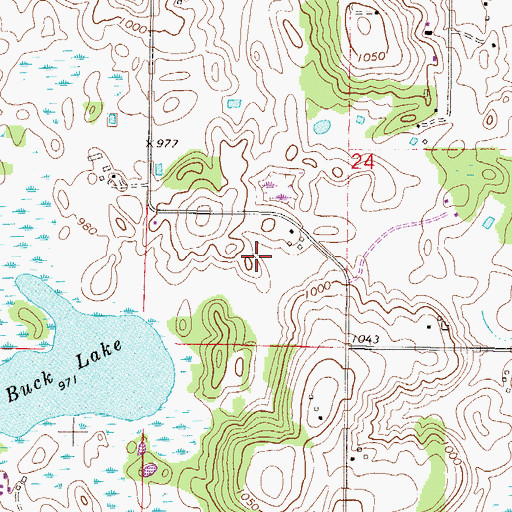Topographic Map of KWOM-AM (Watertown), MN