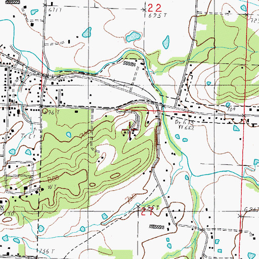 Topographic Map of Poteau Ouachita National Forest Work Center, AR
