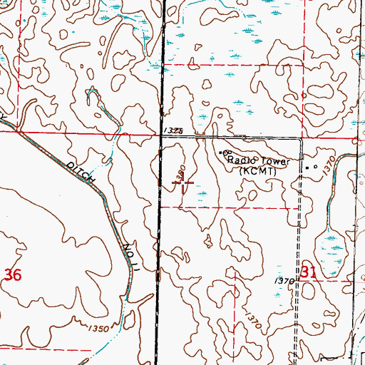 Topographic Map of KIKV-FM (Alexandria), MN