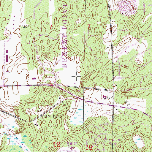 Topographic Map of KLKS-FM (Breezy Point), MN