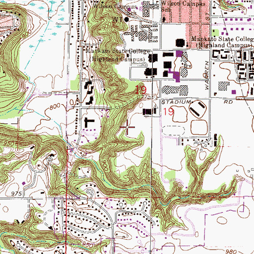 Topographic Map of KMSU-FM (Mankato), MN