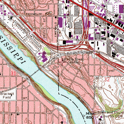 Topographic Map of WLOL-FM (Minneapolis), MN