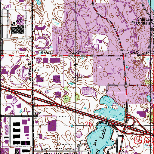 Topographic Map of KSJN-FM (Minneapolis-Saint Paul), MN