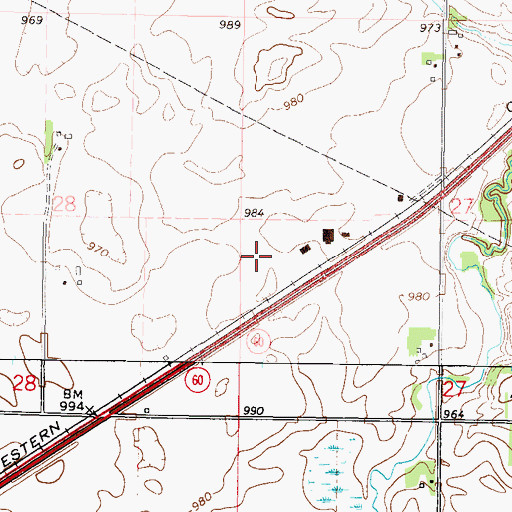 Topographic Map of KXLP-FM (New Ulm), MN